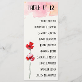 Plan de table "Coquelicots" Meny