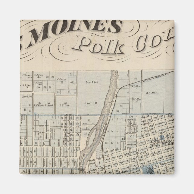 Plan Des Moines, Polk County, Iowa Magnet (Framsidan)