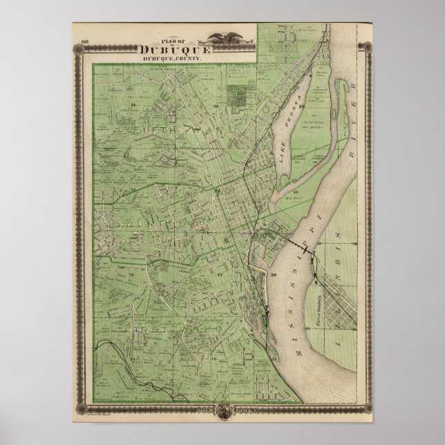 Plan Dubuque, Dubuque, delstaten Iowa Poster (Framsidan)