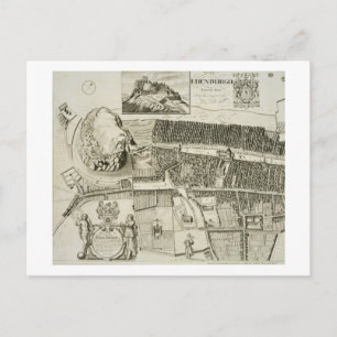 Plan Edinburgh, pub. från John Smith (c.1652-1742) Vykort