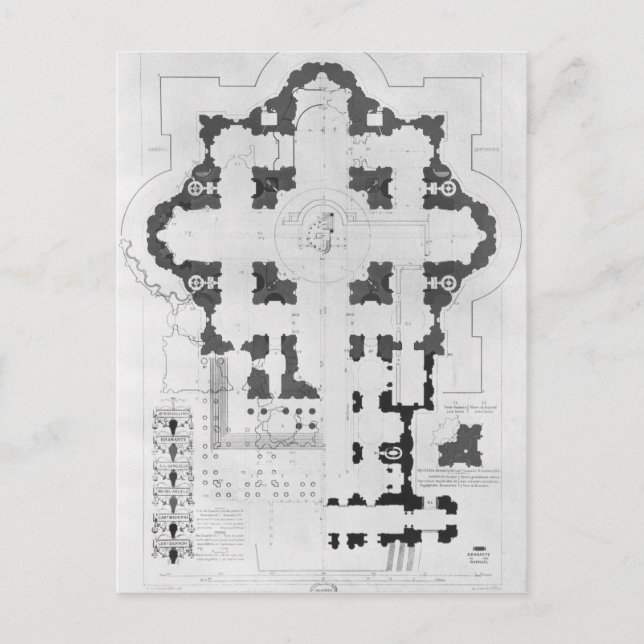 Plan för St. Peter's Basilica Vykort (Framsida)