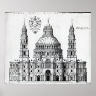 Plan for St. Peter's, Rom, 1539 Poster