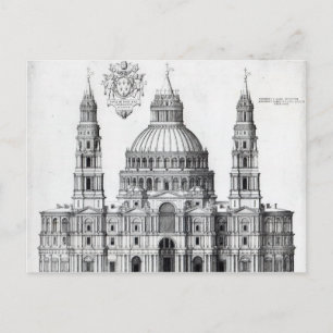 Plan for St. Peter's, Rom, 1539 Vykort