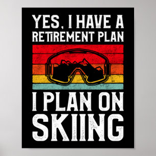 Plan I i Retro Vintage Ski Pension-plan 1 Poster
