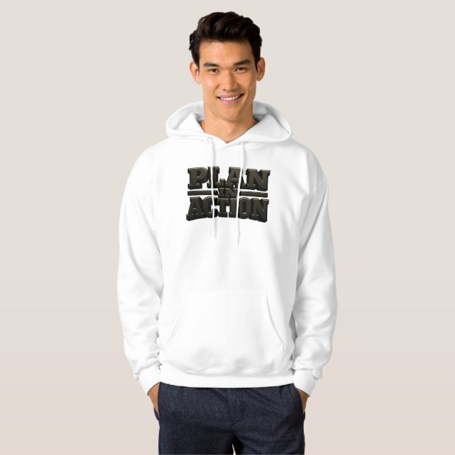 Plan In Action Sweat Shirt Hoodie (Hel framsida)