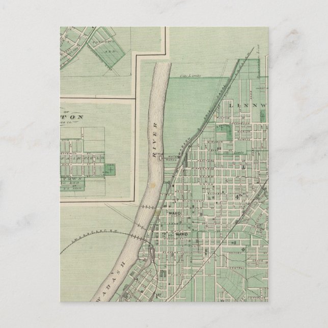 Plan La Fayette med staden Battle Vykort (Framsida)