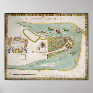 Plan Long Island New York 1664 Poster
