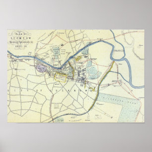 Plan Lucknow visar verksamhet Poster