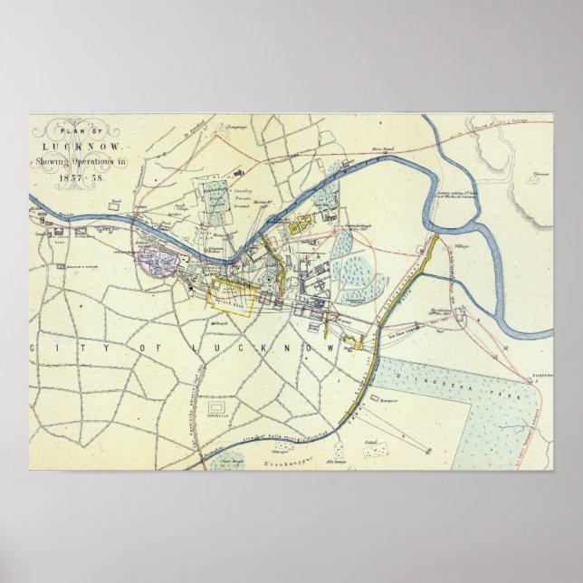 Plan Lucknow visar verksamhet Poster (Framsidan)