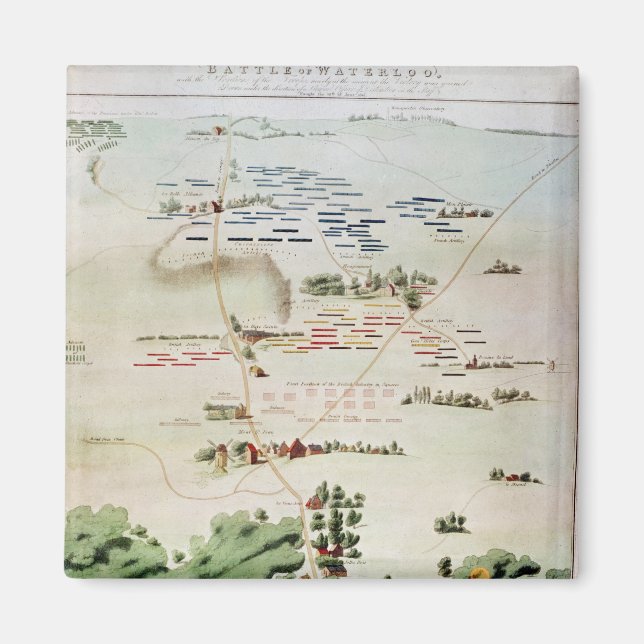 Plan och syn på slaget vid Waterloo Magnet (Framsidan)