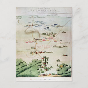 Plan och syn på slaget vid Waterloo Vykort