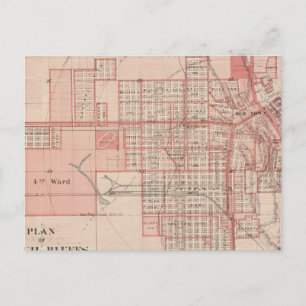Plan of Council Bluffs, Pottawattamie Co Vykort