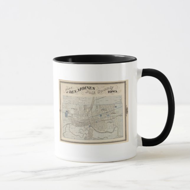 Plan of Des Moines, Polk County, Iowa Mugg (Höger)