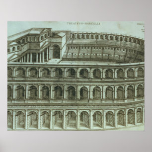 Plan of the Theater of Marcellus, Rom, 1558 (Engr) Poster