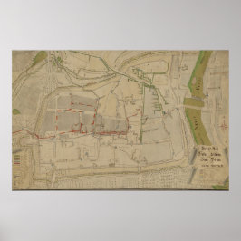 Plan of the Water Supply System in Görlitz, 1794 Poster