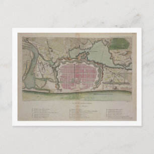 Plan Pondicherry, från Voyage aux Indes et la Vykort