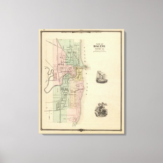 Plan Racine, Racine Co fylkeskommuns säte Canvastryck (Framsida)