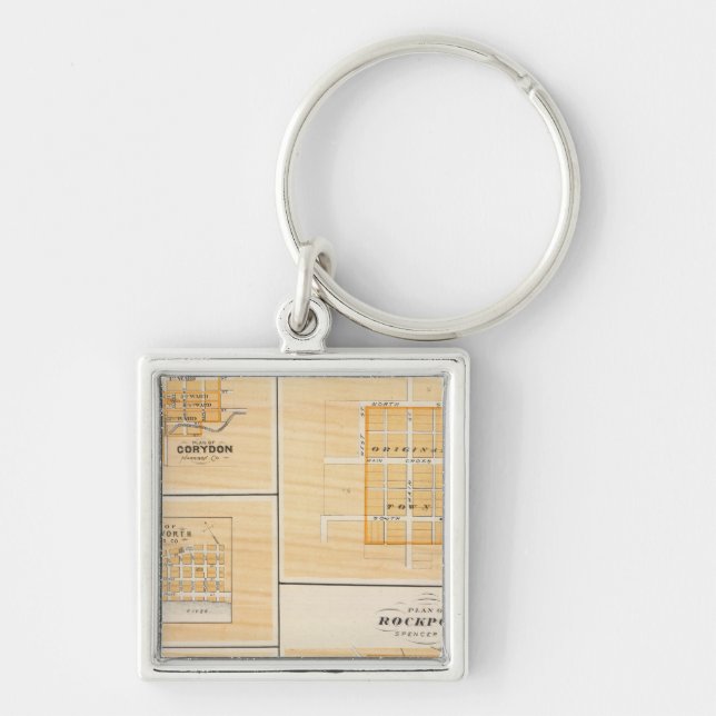 Plan Rockport, Spencer Co med Everton Fyrkantig Silverfärgad Nyckelring (Framsidan)