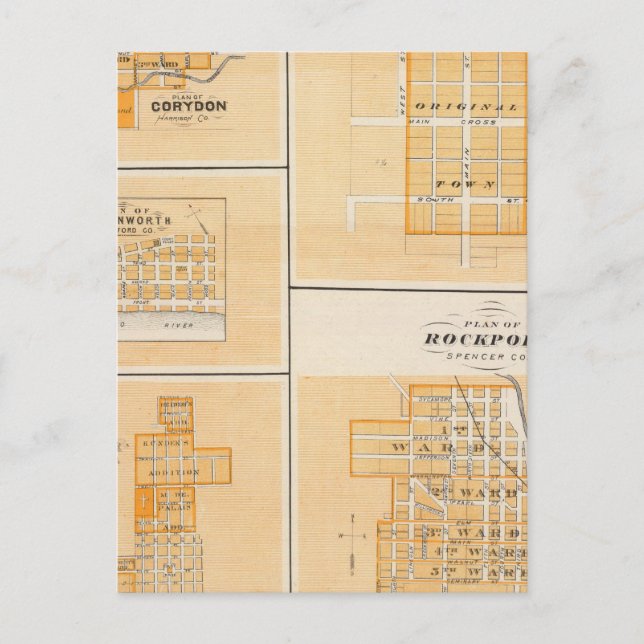 Plan Rockport, Spencer Co med Everton Vykort (Framsida)