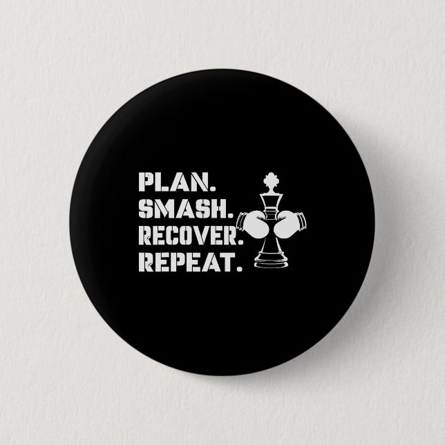 Plan. Smash. Recover. Repeat.' - Schackboxning  Knapp (Framsida)