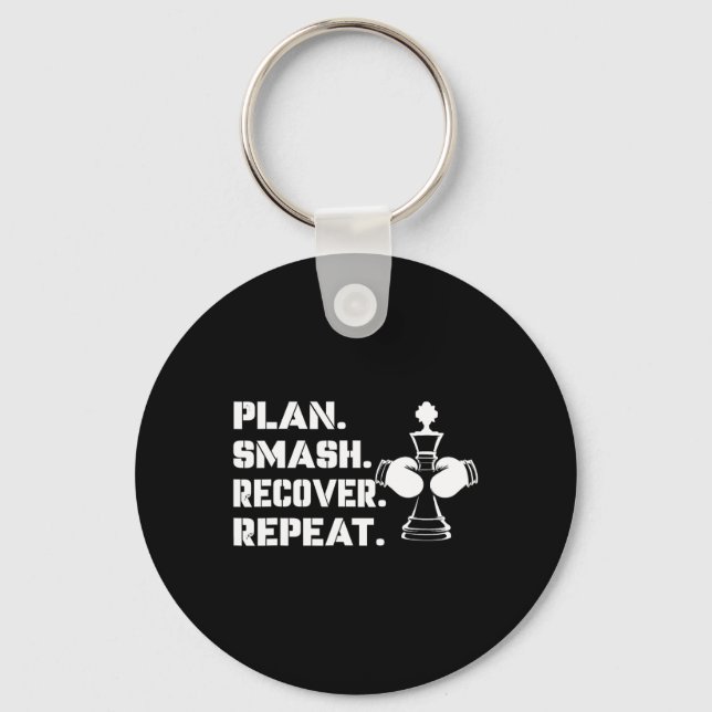 Plan. Smasha. Återhämta. Upprepa.' - Schackboxning Nyckelring (Framsida)