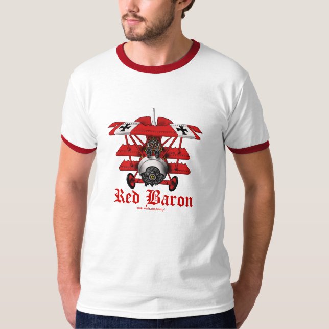 Plan t-skjorta för kall röd baron design t shirt (Framsida)