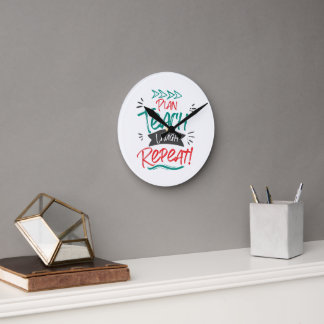 Plan Teach Laugh Repeat Cute Teacher Gift Rund Klocka