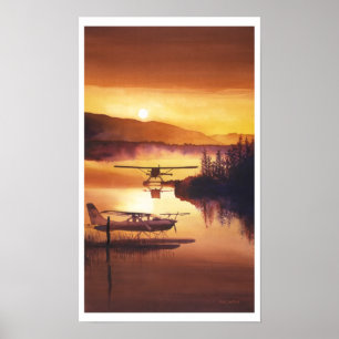 Plan vattenfärg "för himmelhamn" flöte poster