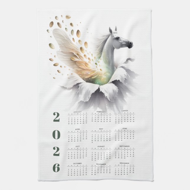 Plan your year in style with this 2026 calendar kökshandduk (Vertikal)
