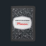 Plånbok för anpassadesammansättningsanteckningsbok<br><div class="desc">Det är tid att gå old school med denna plånbok för anpassadesammansättningsanteckningsboken! Designen presenterar en svartvit klassiker täcker av sammansättningsboken från alla barndom. Du kan skräddarsy designen,  genom att klicka ",  skräddarsy den" symbolen och enkelt att ändra texten. Den är lätt peasy för en hederstudent liksom dig!</div>