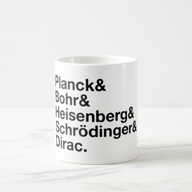 Planck & Bohr & Heisenberg & Schrödinger & Dirac Kaffemugg (Center)