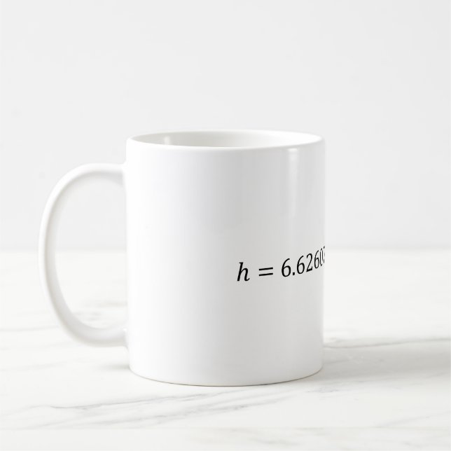 Plancks konstanta värde kaffemugg (Vänster)