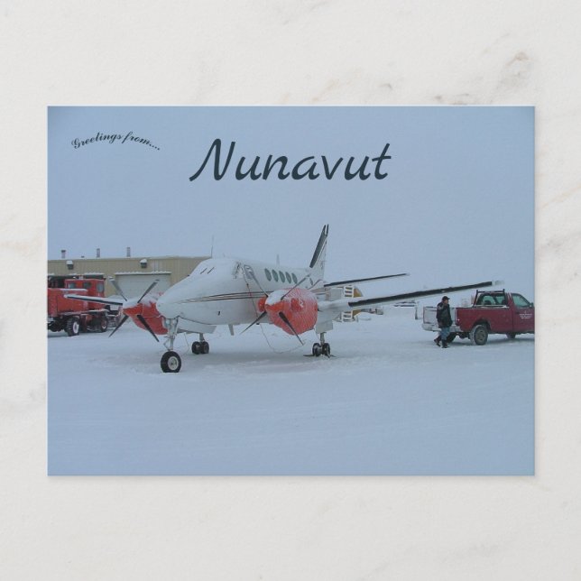 Plane in Arctic Bay Nunavut Canada Vykort (Framsida)