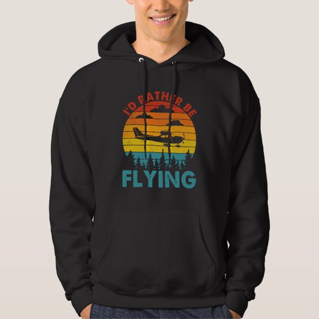 Plane Propeller Airplane Decorations Pilot Sunglas Hoodie (Framsida)