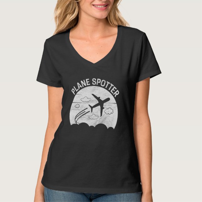 Plane Spotter Pilot Airplane Plane Aviation  12 T Shirt (Framsida)