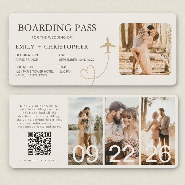 Plane Ticket Destination Wedding Boarding Pass  (Skapare uppladdad)