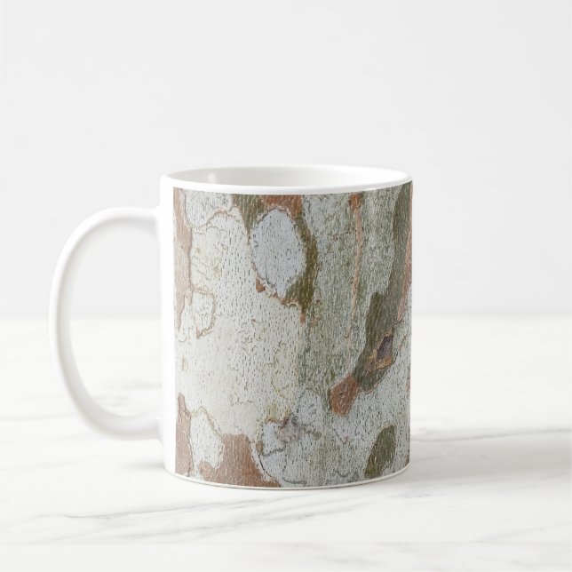 Plane tree camouflage looks bark pattern coffee mu kaffemugg (Vänster)