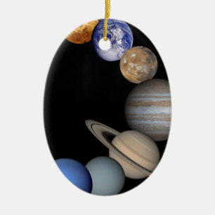 Planen av det sol- systemet julgransprydnad keramik
