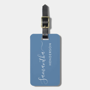 Planen Dusty Blue Luggage Tags Bröllop Bord /Favor Bagagebricka