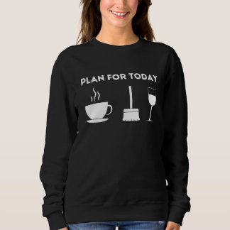 Planen för dagen för kaffebostaden Städning Vin T Shirt