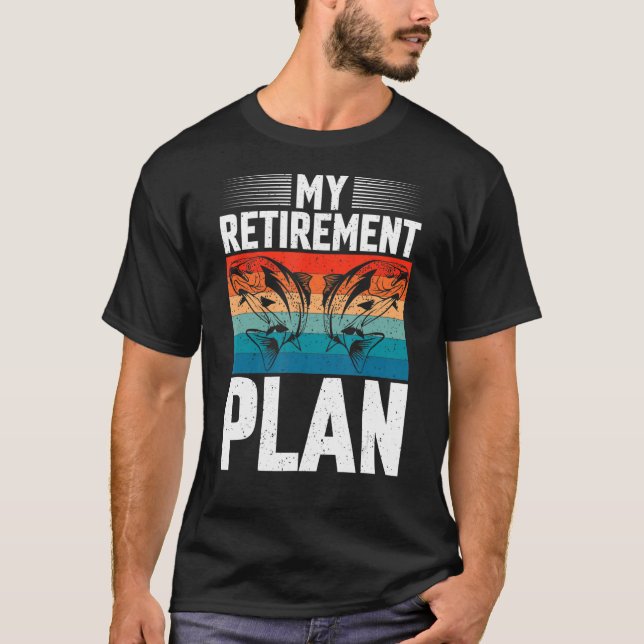 Planen för fiske i Pappa och farfar Pension T Shirt (Framsida)