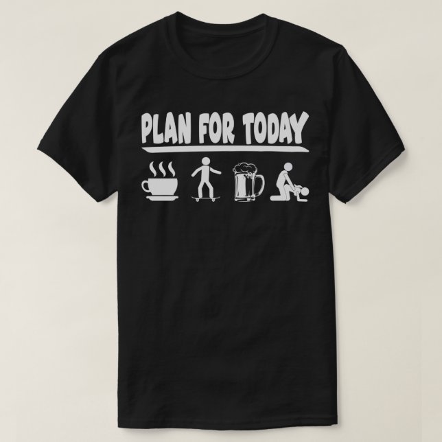 Planen för idag kaffeskateboardation av öl och kaf t shirt (Design framsida)