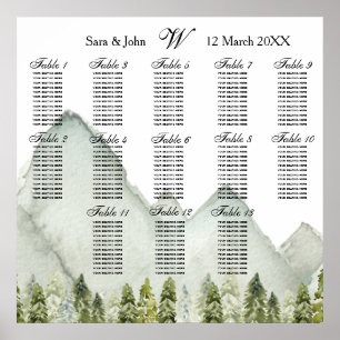 Planen för säten i bergsområdena Rustic Gräs Poste Poster