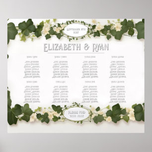 Planen och inbjudan till elegant Ivy Bröllop Bord Poster