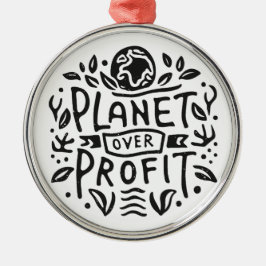 Planen över vinsten och klimatförändringarna julgransprydnad metall
