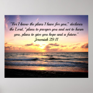 PLANER FÖR EN HOPP OCH EN FRAMTIDA JEREMIAH 29:11 POSTER