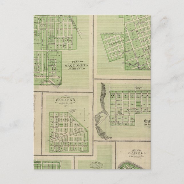 Planer för Maquoketa, Bellevue, Princeton Vykort (Framsida)