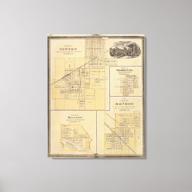 Planer för Newton, Prairie City Canvastryck (Framsida)