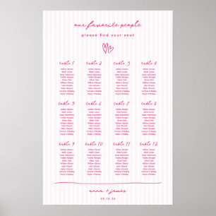 Planer för säte vid Rosa Bröllop Poster