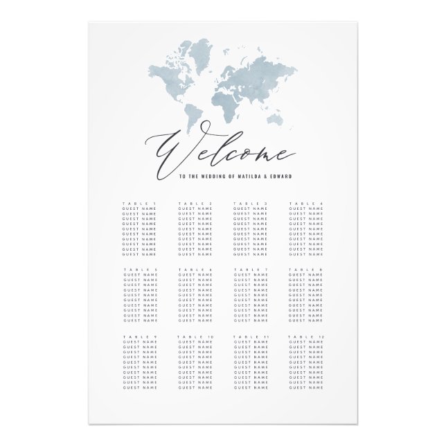 Planer för sjösättning av blå vattenfärg på världs fototryck (Framsidan)